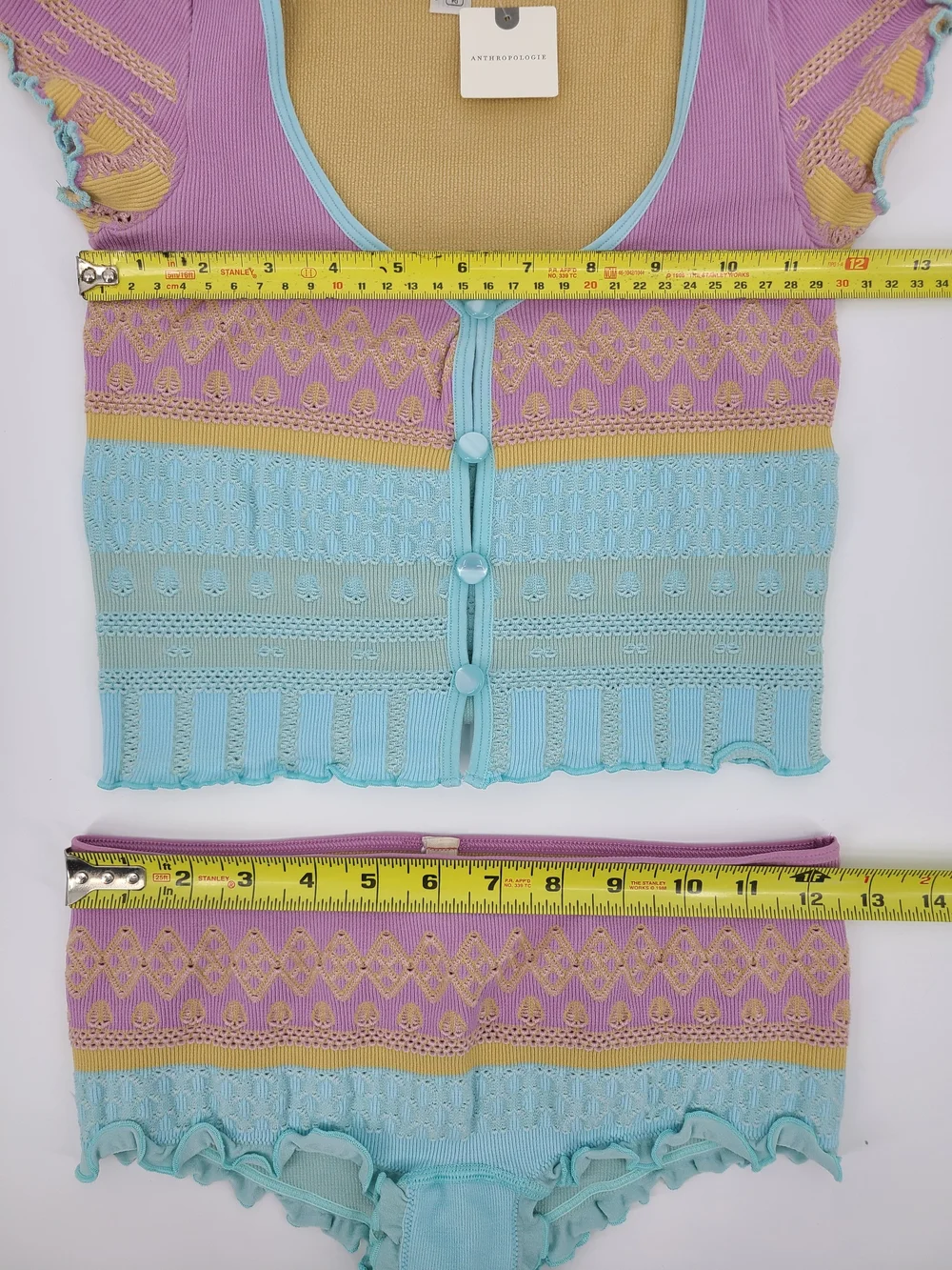 Anthropologie's LyreBird Knit Cropped Pajama Set Size Small